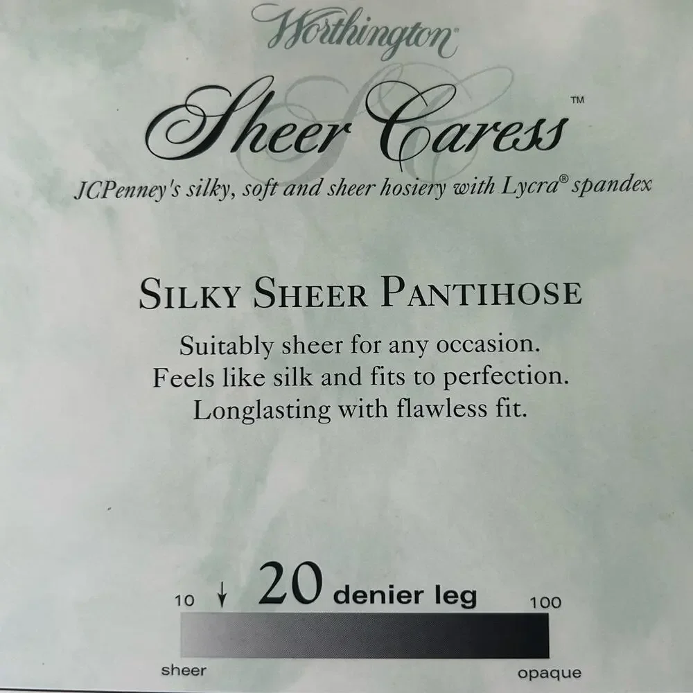 Vintage JCPenney Sheer Caress Silky Sheer new pantyhose navy blue Queen short